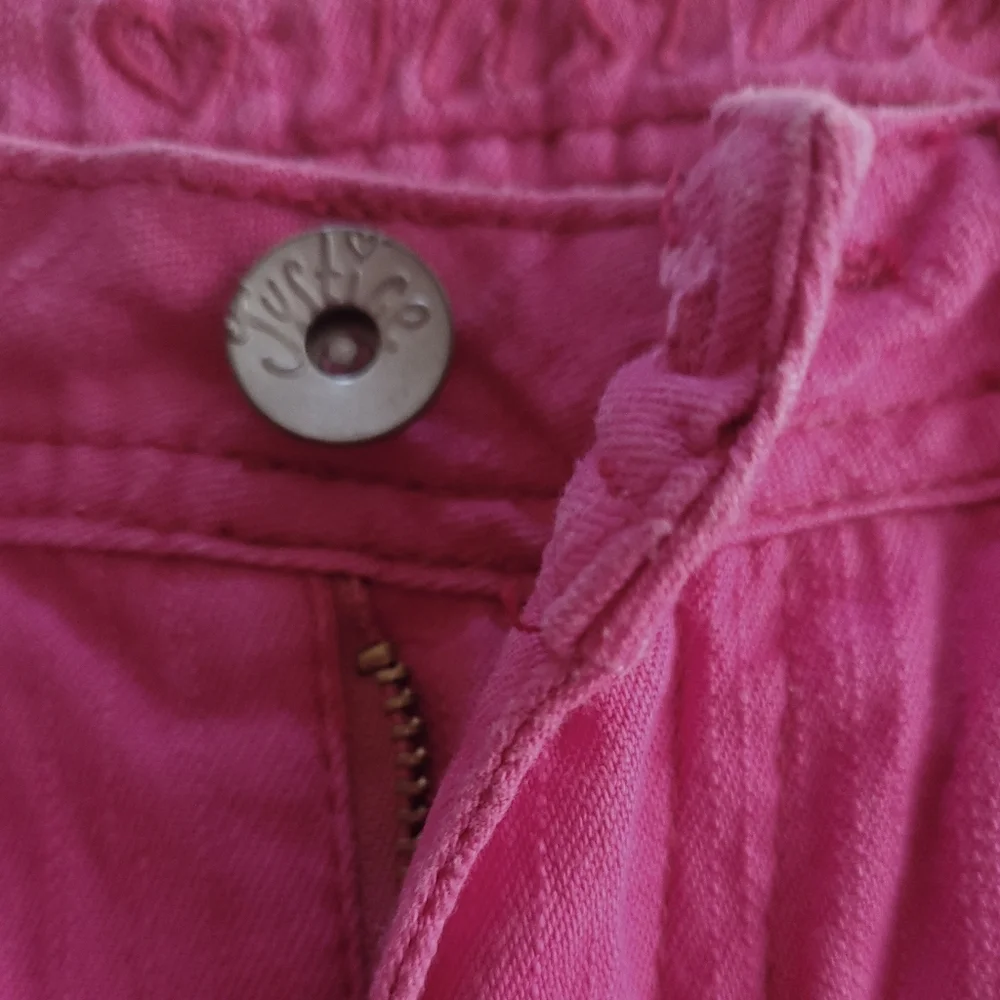 Justice NWOT Stretch Pink Straight Leg Denim Premium Jeans Size 12 Regular Girls